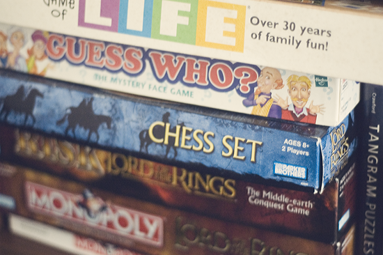 Board Games Bookshelf © Kendra Kantor