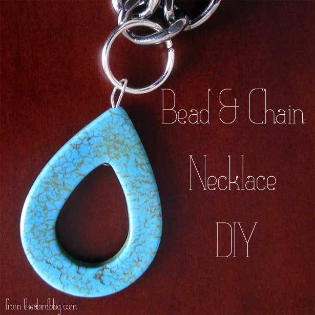 Bead and Chain Necklace DIY from Carisa on Like a Bird Blog